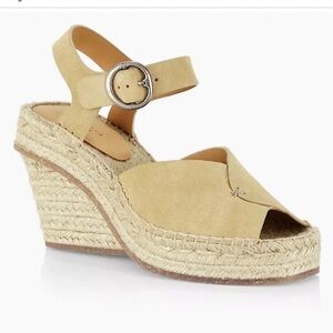 Rag & Bone ‘Santiago’ Platform Wedge Suede Espadrilles Dune Suede Natural Size 9